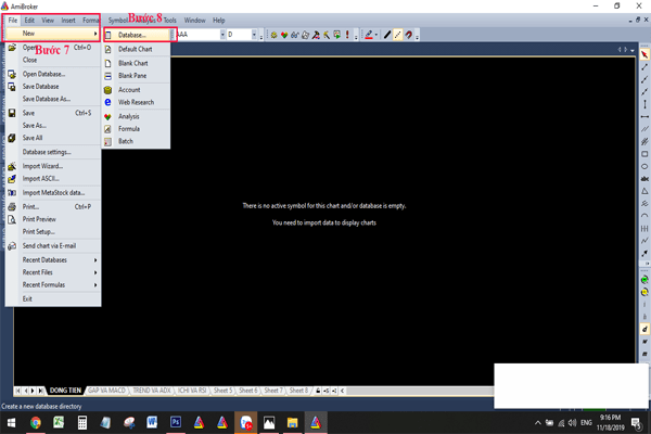 Tiến hành add database cho Amibroker